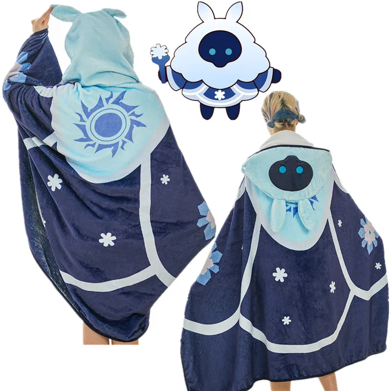 Manta de impacto Kawaii Genshin, capa con capucha de Cryo Abyss Mage, disfraz de cosplay, Sudadera con capucha, abrigo cálido de franela, regalos