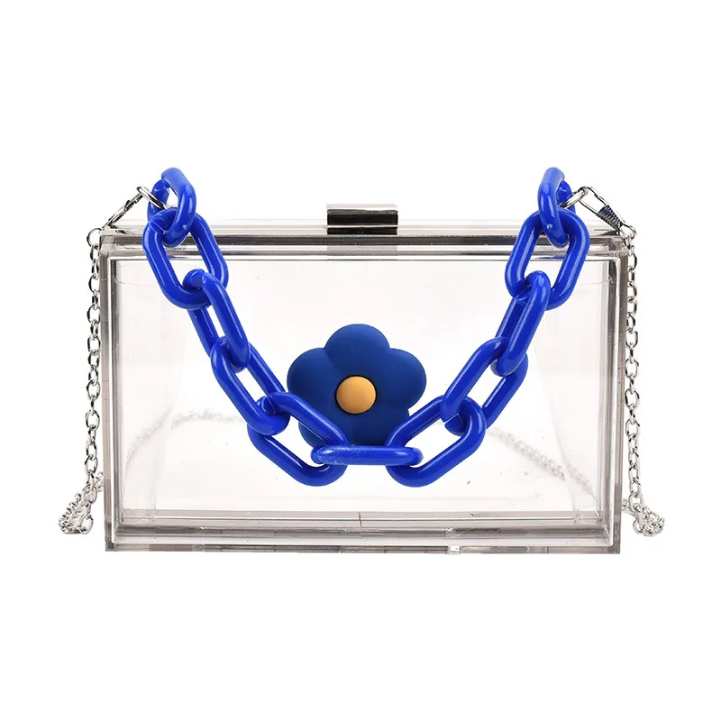 

Luxury Design Summer Flowers Transparent Acrylic Box Ladies Hand Purses Fashion Shoulder Crossbody Bags For Women Ins Hot Sale