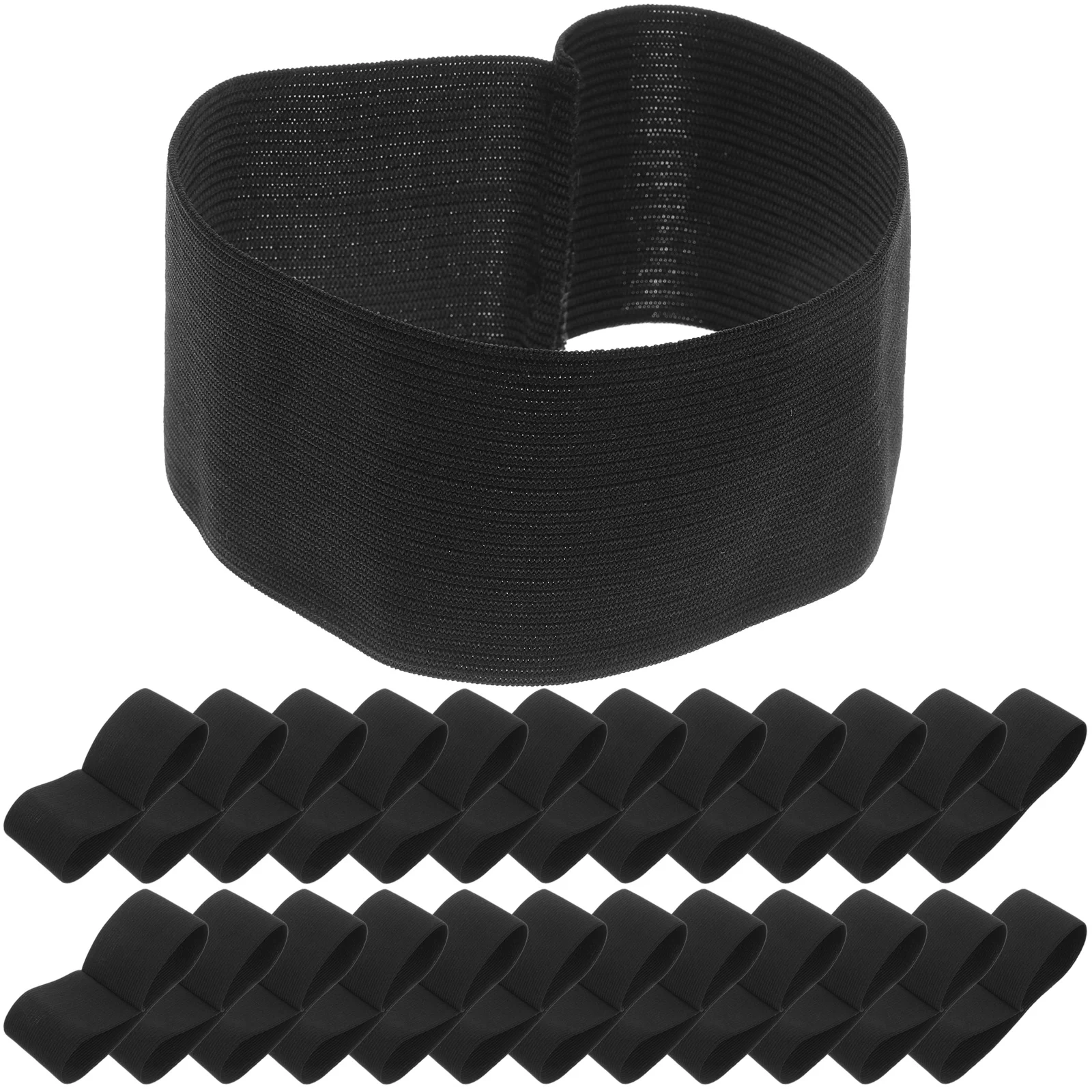 

25 Pcs Black Mourning Belt Armband Funeral Elastic Memory Ribbons Praying Polyester Life Prayer