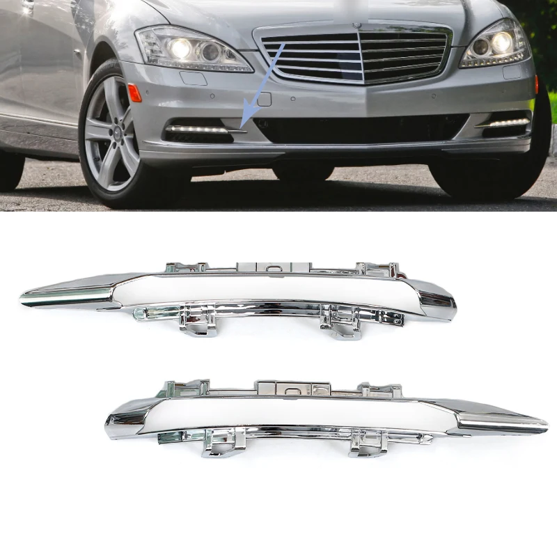 

Car Front Bumper Chrome Trim For Mercedes-Benz W221 S350 S400 S450 S550 S600 2005-2013 Daytime Running Lamp Fog Light Molding