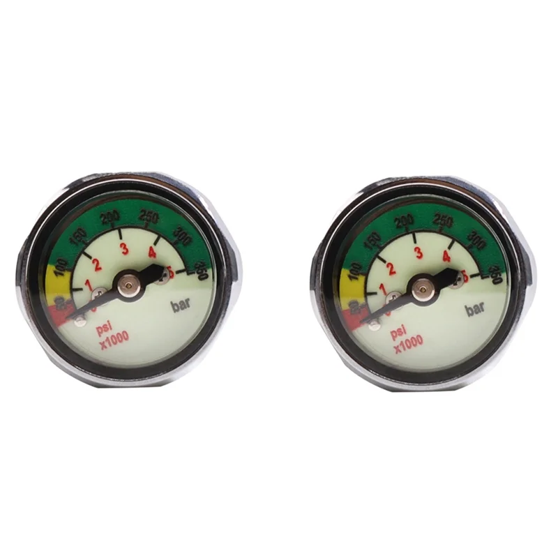 

2Pcs Scuba Diving Bottle Pressure Gauge 1 Inch Face 350 BAR/5000 PSI 7/16Inch-20UNF Threads
