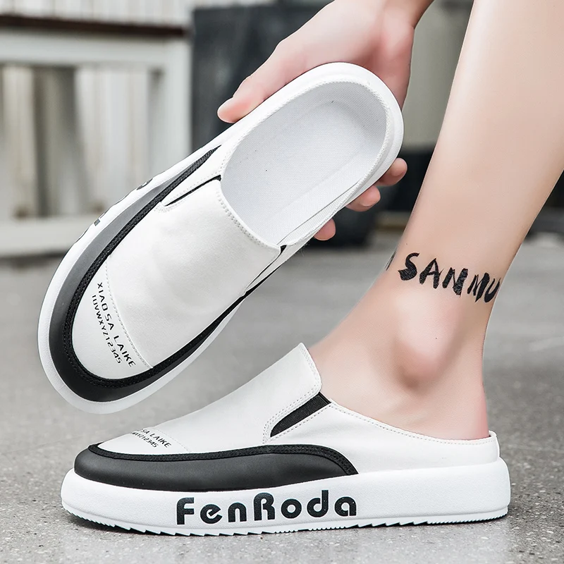 

2022 Fashion Casual Anti-Slippery Half Slippers Women Summer Half Drag Breathable Mens Shoes Size 39-44 Hot Sale Men Boots
