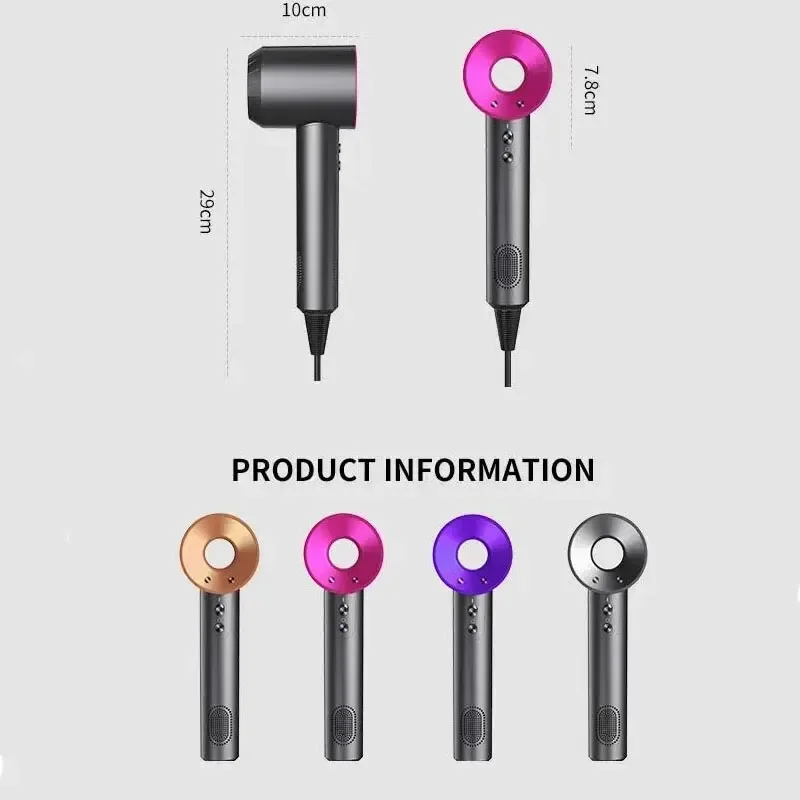 Профессиональный бесщеточный фен с постоянной температурой и отрицательными