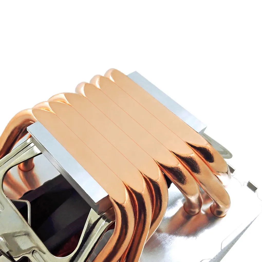 

4-Pin Heating Pipe CPU Cooler Cooling Fan Air-cooled Radiator Silent Quiet Processor Light Effect for Professionals