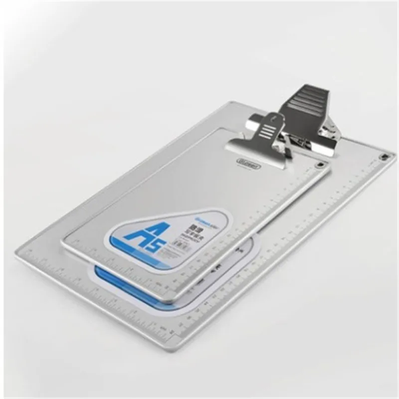 

1 piece New A4 22.6x31.6cm Aluminum Clipboard for Paper School Office Stationery Supplies
