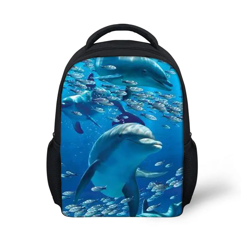 

Cartoon Dolphin Print Small Children Schoolbag Boys Girls Mini School Bags Student Kindergarten Backpack Baby Daily Bags