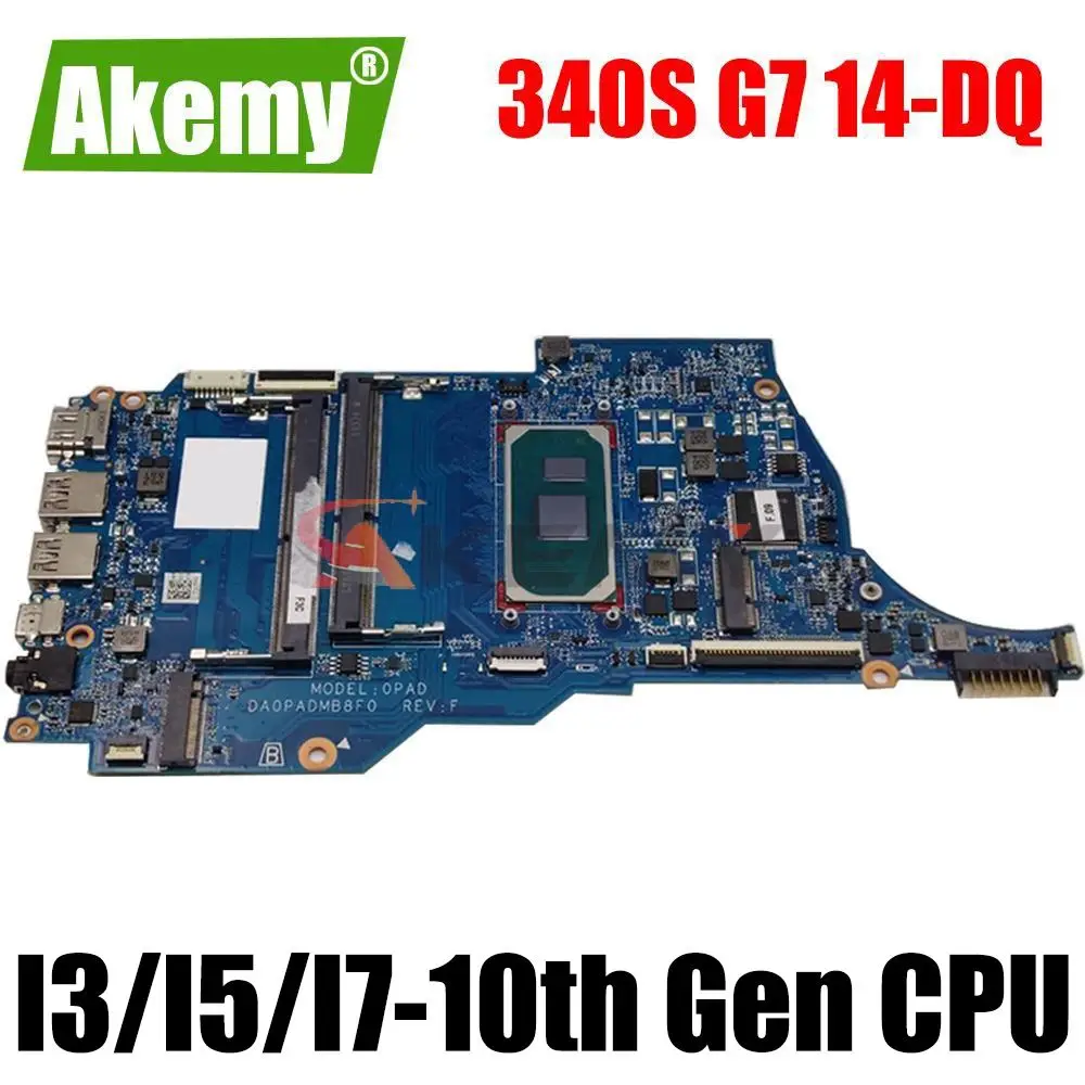 

Original For HP 14-DQ 14S-DQ TPN-Q221 Laptop Motherboard Mainboard W/ I3 I5 I7 10th Gen CPU 14-DQ DA0PADMB8F0 Motherboard