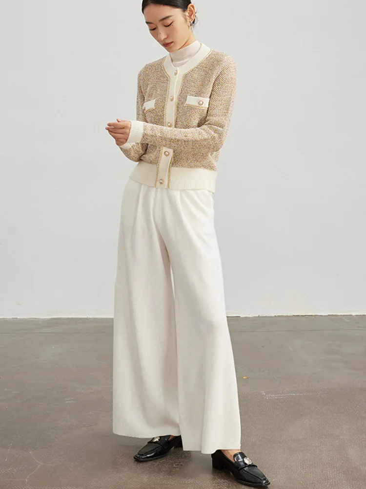 Женский однобортный вязаный кардиган ENjoyce винтажный Теплый шерстяной жакет в