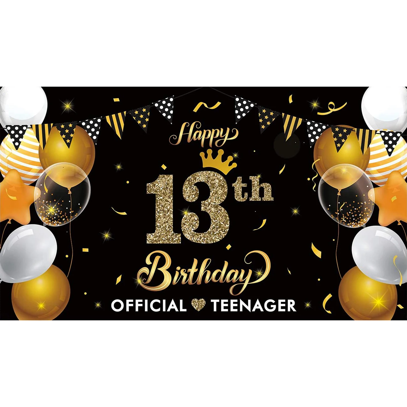 Happy 13th Birthday Backdrop Banner Official Teenager Background ...