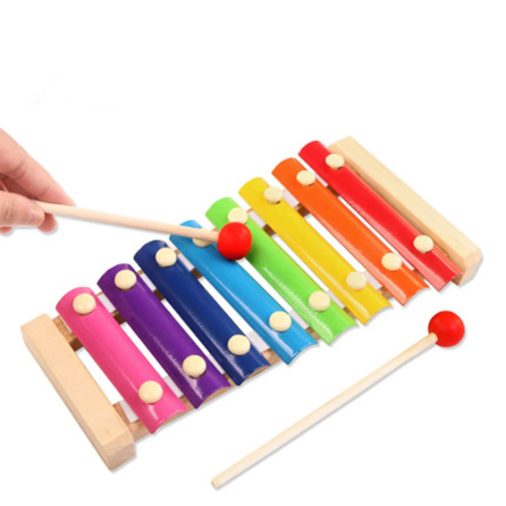 8 Keys Wooden Xylophone Juguetes Funny Kids Baby Music Instrument Education Toys Baby Boys Funny Xylophone Gifts