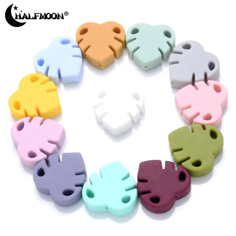 

10 шт., силиконовые бусины-Прорезыватели в виде листьев