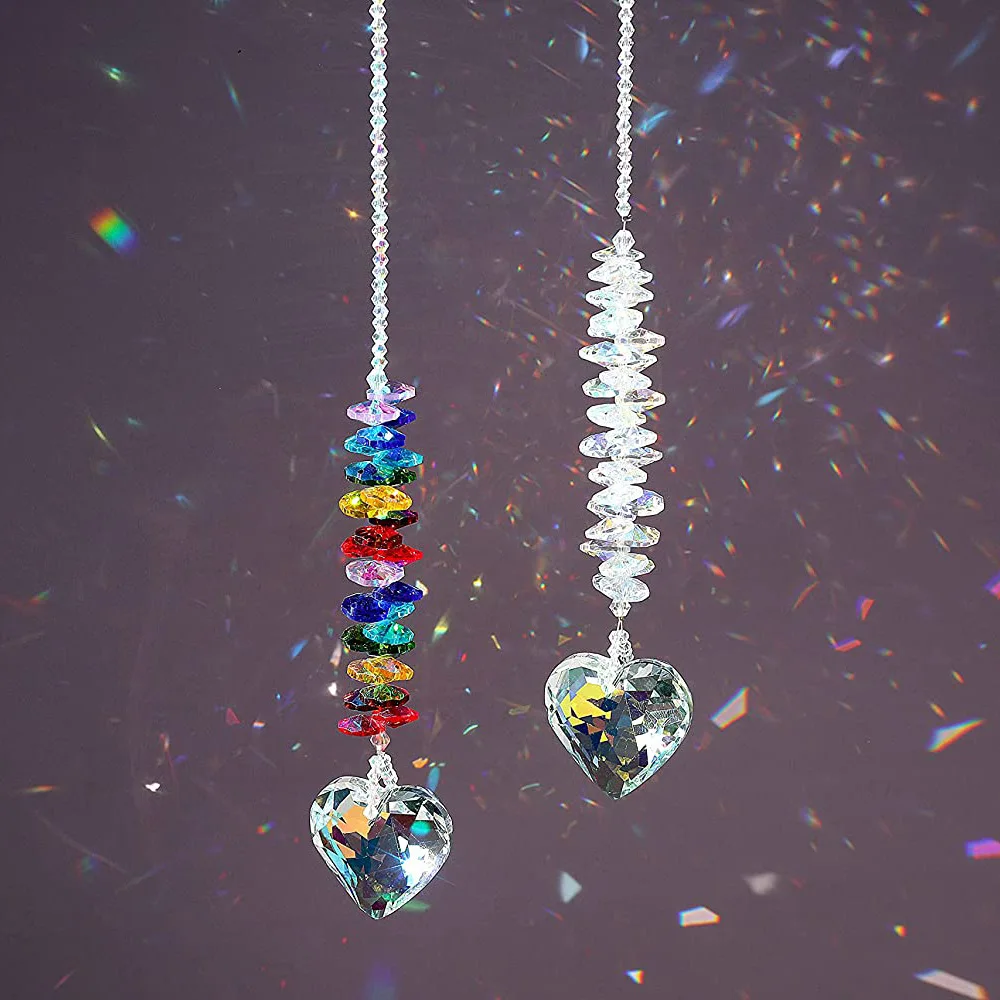 

Хрустальная люстра Suncatchers, Хрустальная подвеска в виде радужной призмы, украшение для окна, дома и сада