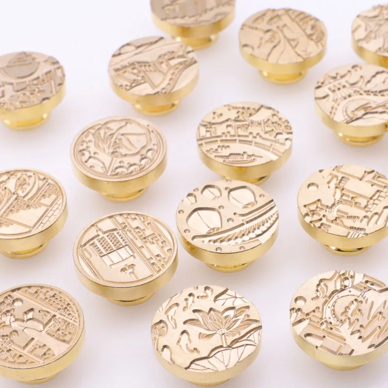 Восковая печать штамп в китайском стиле для двора древней аллеи карт конвертов