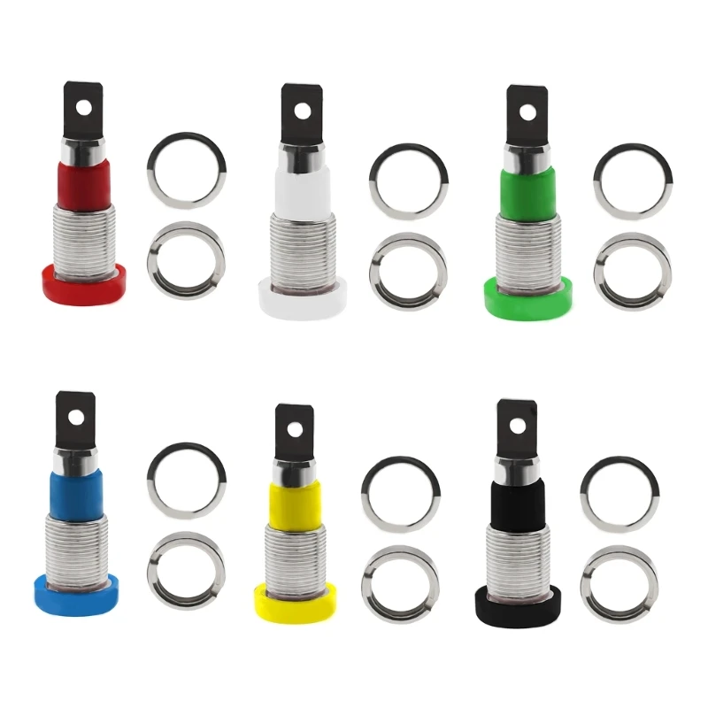 

12pcs 4mm Banana Socket Female Adapter Panel Mount Binding Post M4x28mm Perfect for Testing Equipments 30-60VDC U4LD