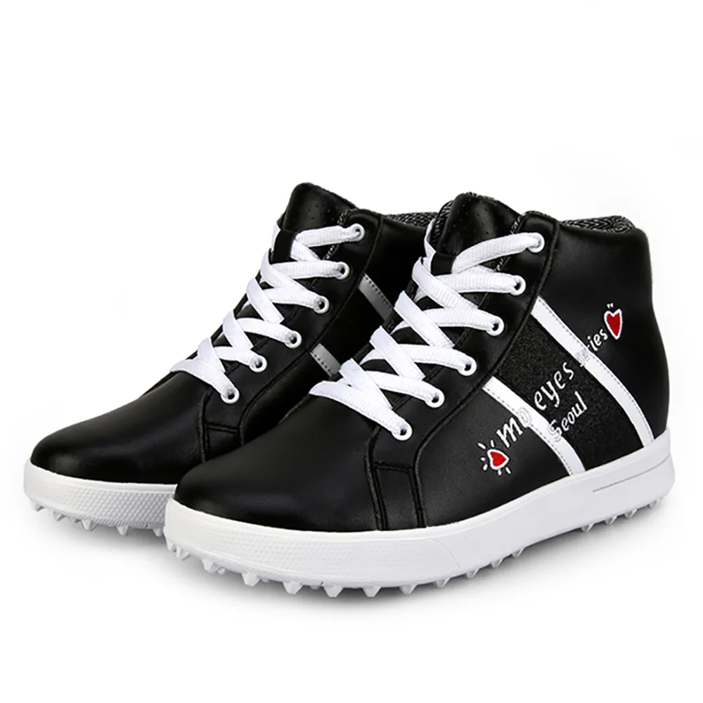 PGM Women Golf Shoes High Top Waterproof Breathable Ladies Inner Heightened Women Sports Golf Course Non-slip Sneakers XZ120