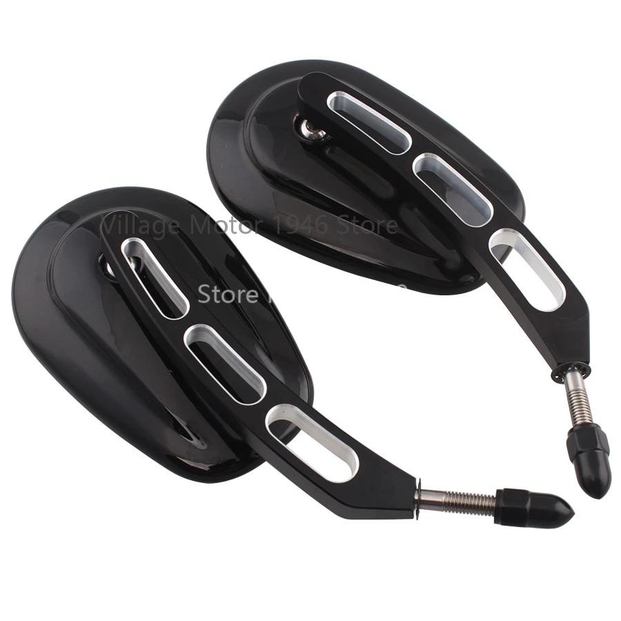 Мотоциклетное черное зеркало заднего вида с резьбой 8 мм высокое качество для Harley