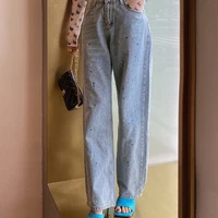 korean style baggy jeans women high waist jeans woman 2022 minimalist mom jeans casual wide leg long pants elegant pantalones