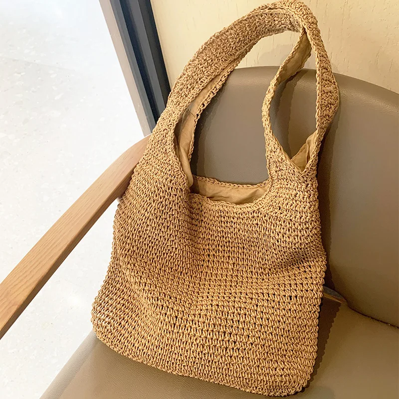 

Boho Big Shoulder Bags for Women Overlarge Woven Straw Bag Tote Summer Beach Bag Bali Bohemian Handbags Designer Luxury Shopper