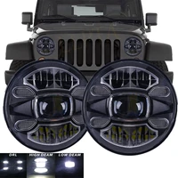 7 led headlights halo angel eyes lights for suzuki samurai for jeep wrangler jk tj 97 18 for mazda miata mx5 h6024 90 97
