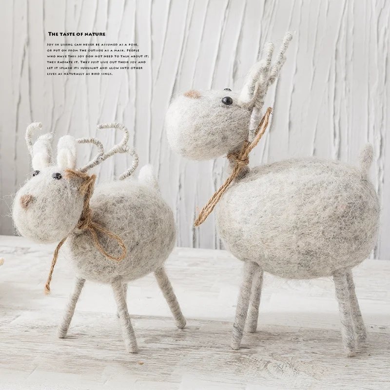 

Home Cute Wool Felt Decoration Girl Bedroom Children's Room Decoration Deer Desktop Accessories Creative