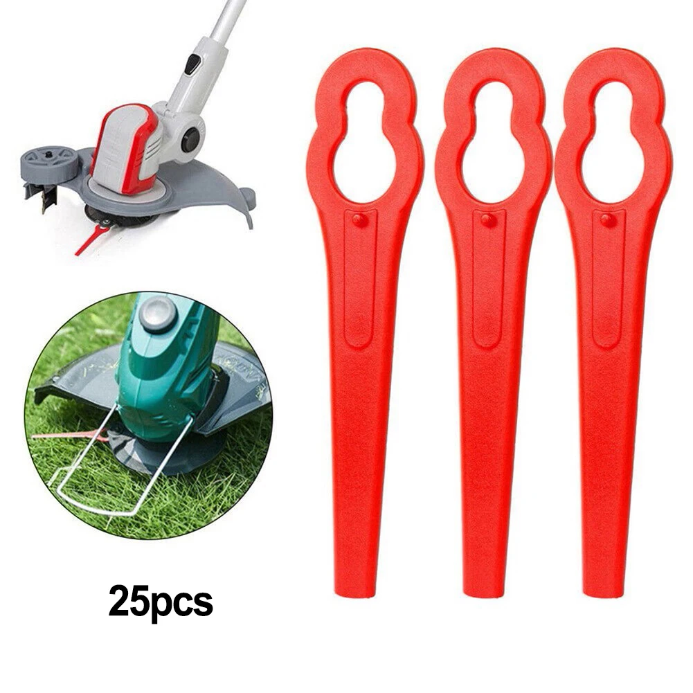 

25 Pcs Grass Cutter Blade ABS Red For Deko DKGT06 Grass For Trimmer Antirust Part Replacement Garden Moving Tool