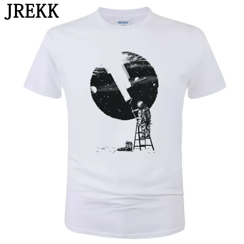 

NEW IN Fashion Tshirt Funny Astronaut painter paint Print T Shirt Short Sleeves O-neck Fitness Tee Shirts Tops Unisex Tees C03