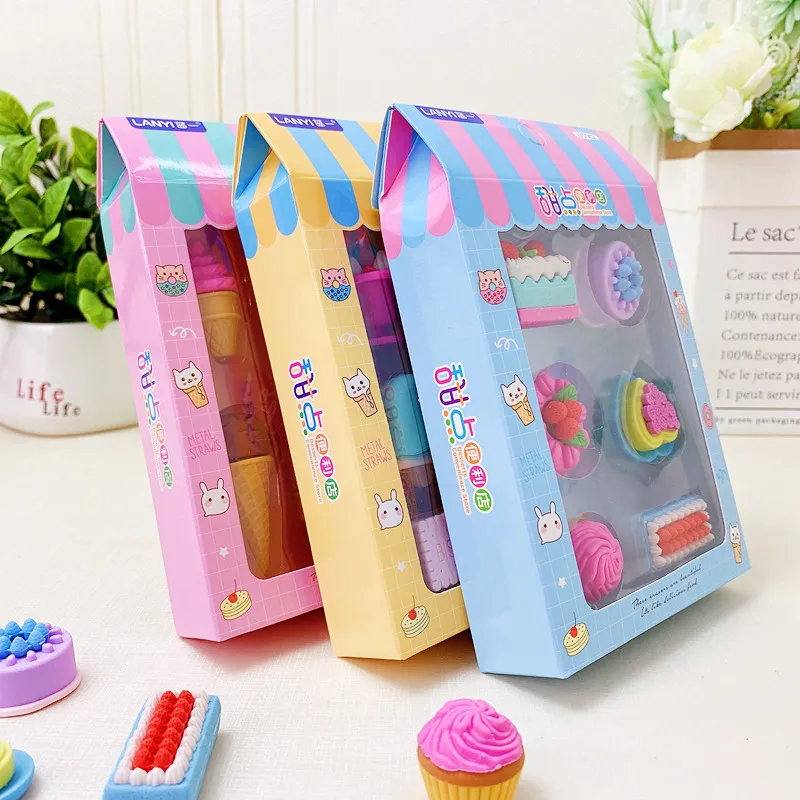 Мультяшный десерт удобный магазин мороженое торт сливочный пончик форма ластик