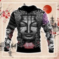 2021 new japanese samurai tattoo 3d printing mens sweatshirt harajuku zip hoodie casual unisex jacket pullover type 37