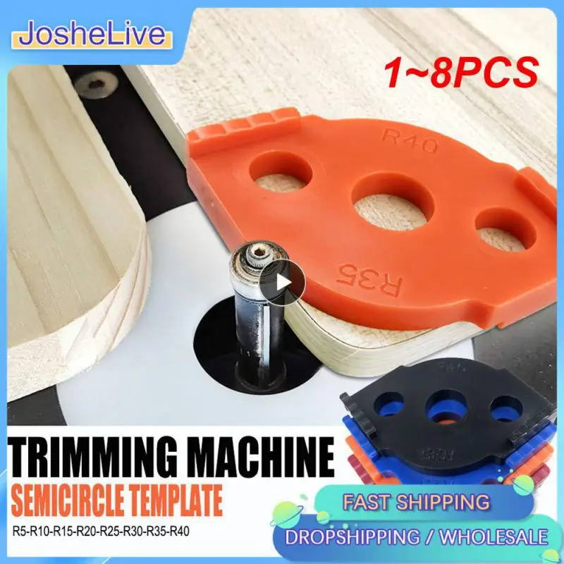 

1~8PCS Wood Panel Radius R Plate Router Table Bit Corner Jig Trimming Machine Engraving Machine R5 to R40 Routing Round Corner