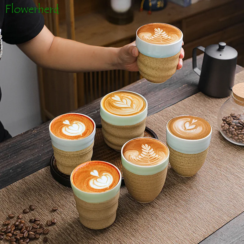 

Celadon Stoneware Tea Cup Espresso Cup Ceramic Handy Cup Mugs Coffee Cups Kunf Gu Tea Set Teaware Travel Tea Cups