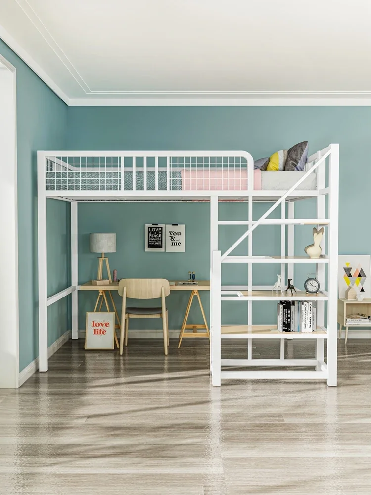 Кровать под заказ кованый железный Виадук верхнее свободное пространство для