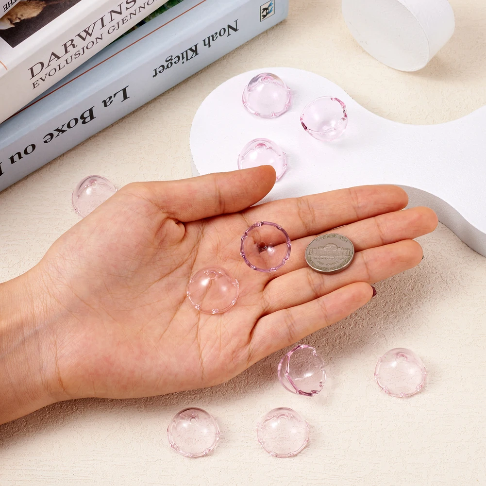 10pcs Glass Bead Cone Bead Cap Spacer Beads for Wind Chimes Making Flower for Jewelry Making DIY Bracelet Necklace 21x13mm