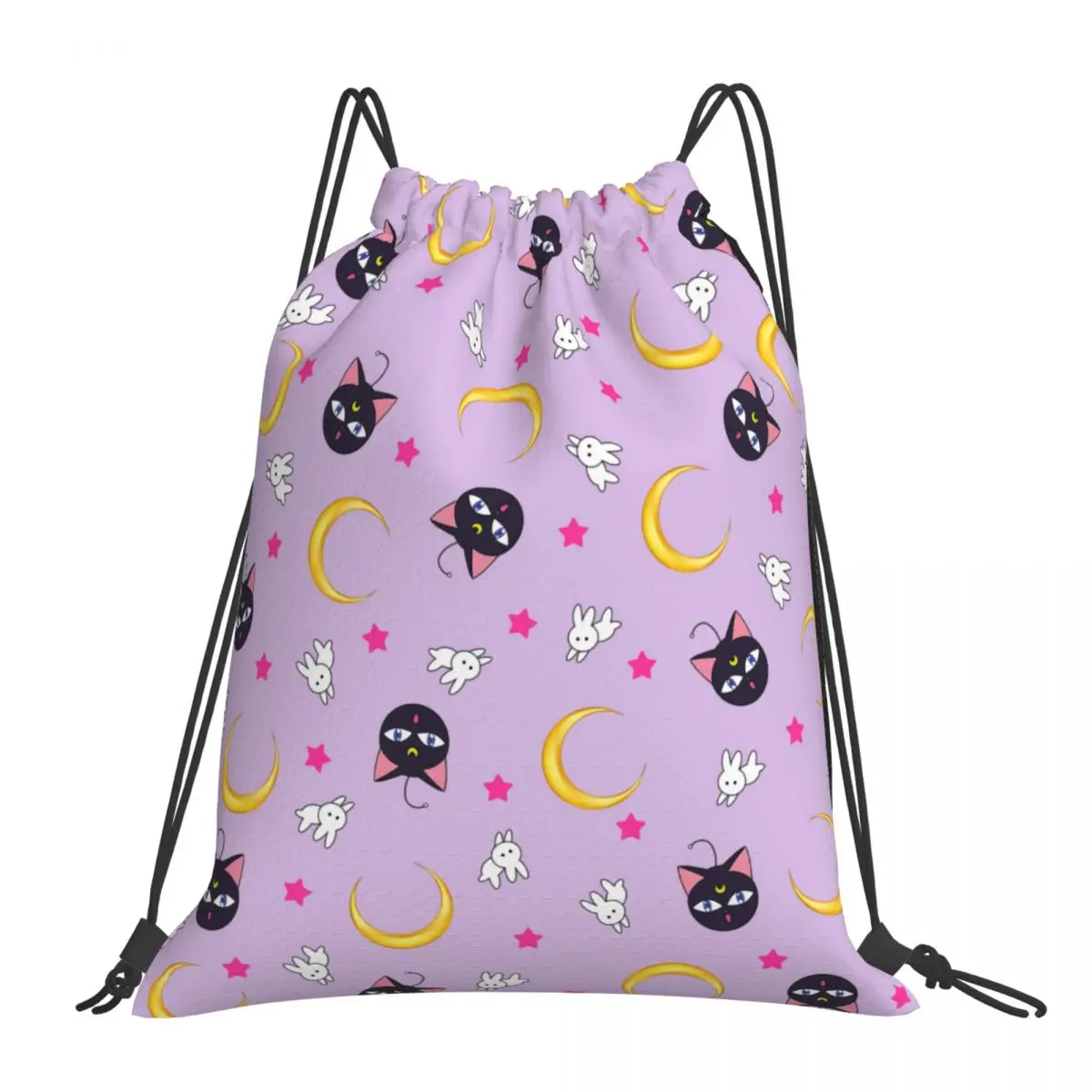 

Sailor Moon Drawstring Backpack Bag Gym Sport Sackpack Women Men String Cinch Yoga Lightweight Unisex knapsack