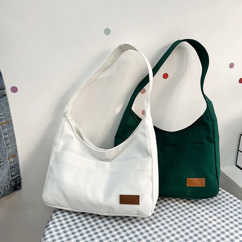 

2023 New Shoulder Bag Korean Fashion High Capacity Canvas Crossbody Tote Bag