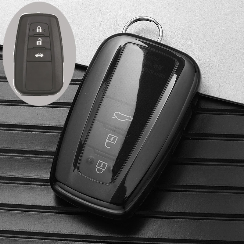 

Новый прозрачный мягкий чехол для автомобильных ключей из ТПУ для Toyota Prius Camry Corolla C-HR CHR RAV4 Prado 2018, аксессуары, чехлы для ключей