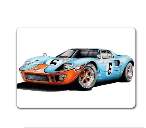 Металлический плакат Gt40 Gulf Racing Car жестяная вывеска 20x30 см