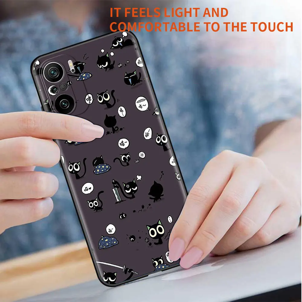 Чехол для Xiaomi Redmi Note 11 10 9 Pro K40 10S 9S 9A 9C чехол телефона 9T 8 8T 7 11T милый мультяшный Кот с