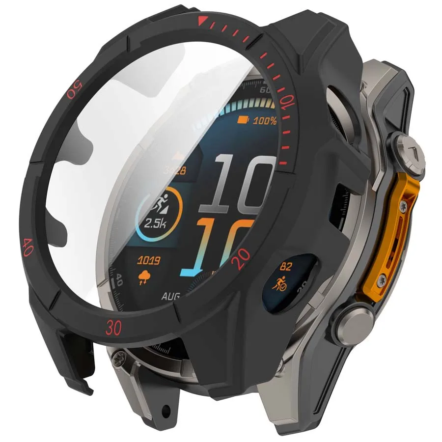 Фото Стекло + чехол для Garmin Fenix 8 43/47/51 мм Tempere, защитное стекло для экрана, жесткий защитный бампер из ПК для Garmin Fenix 8, чехол №5
