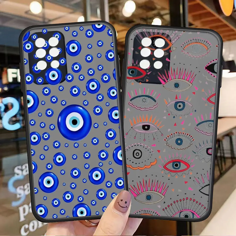 

Fashion Lucky Eye Blue Evil Eye Print Matte Case For Tecno Hot 12i 12 11s 11 10s 10i 10 9 8 Play Snfc Smart 6 5 4 HD S5 Cover
