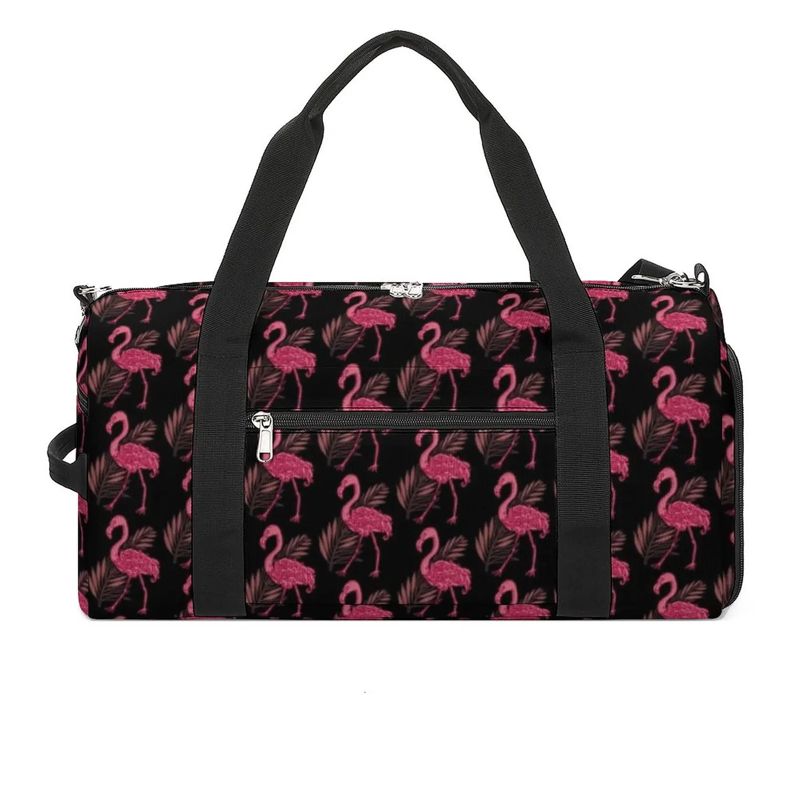 

Flamingo Gym Bag Animal Leaf Plants Training Sports Bags Couple Design with Shoes Funny Fitness Bag Weekend Handbags