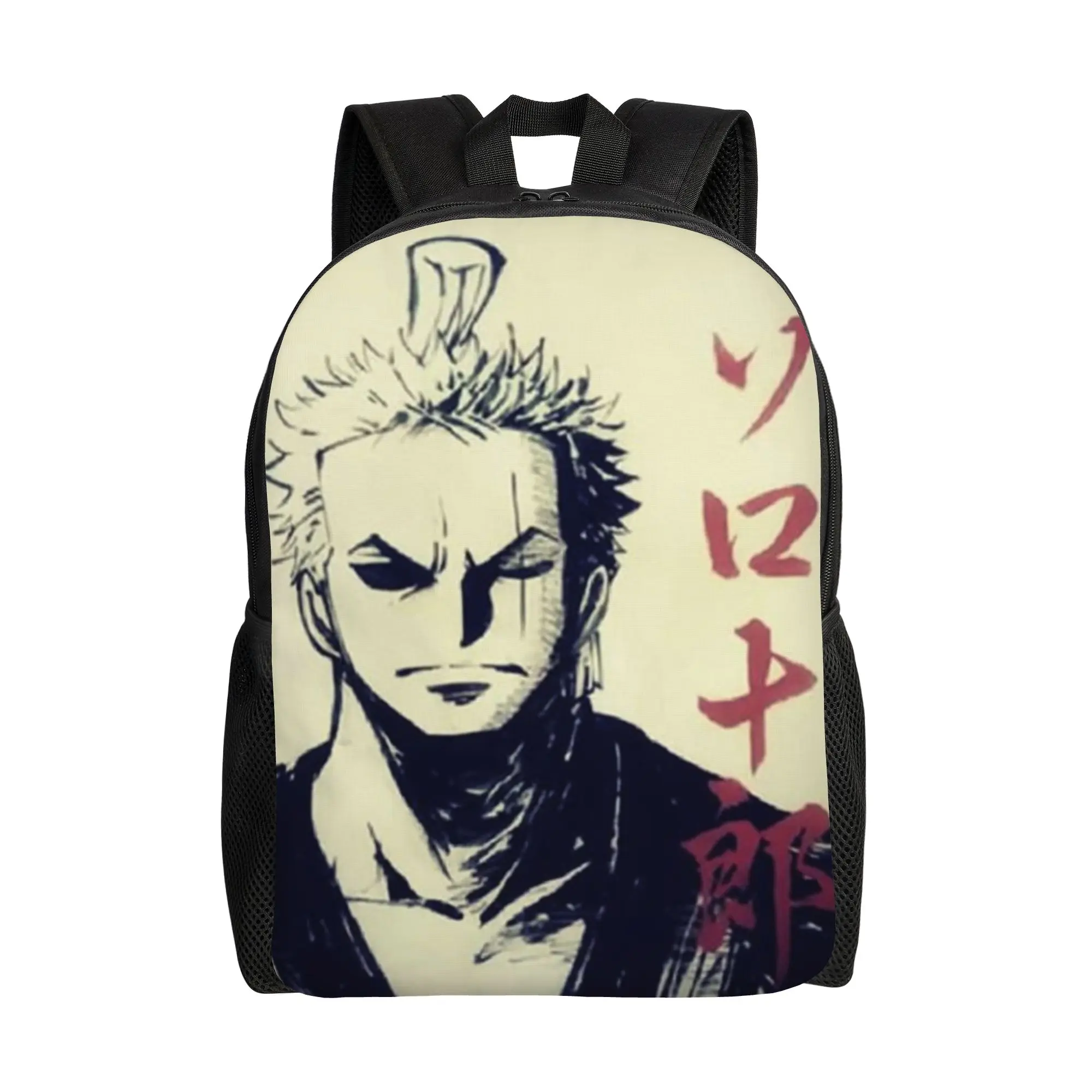 Фото Рюкзак Zoro Bow Wano Wanted Paper в стиле Зоро-Джуро для подростков, школьный рюкзак Roronoa Zoro One Piece, повседневный рюкзак для мужчин, сумка через плечо для ноутбука №1