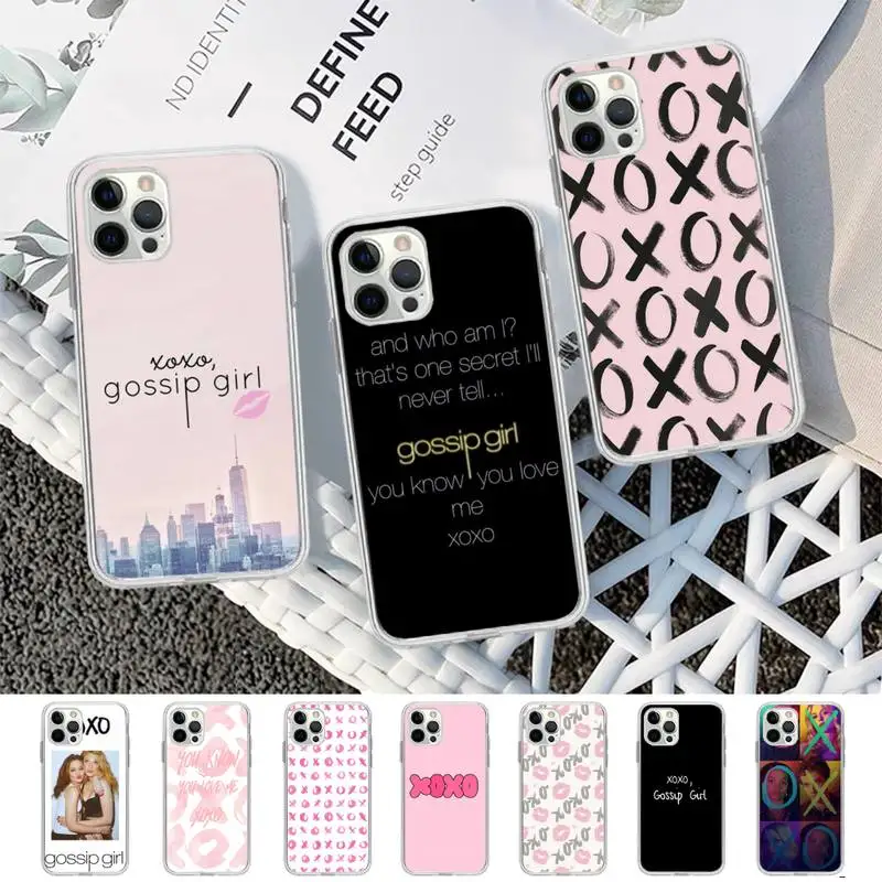 

FHNBLJ TV Gossip Girl Phone Case for iPhone 11 12 13 Mini Pro Max 8 7 6 6S Plus X 5 SE 2020 XR XS Case shell