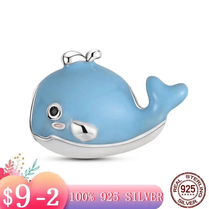 

Шарм-подвеска из серебра 925 пробы с голубым Китом