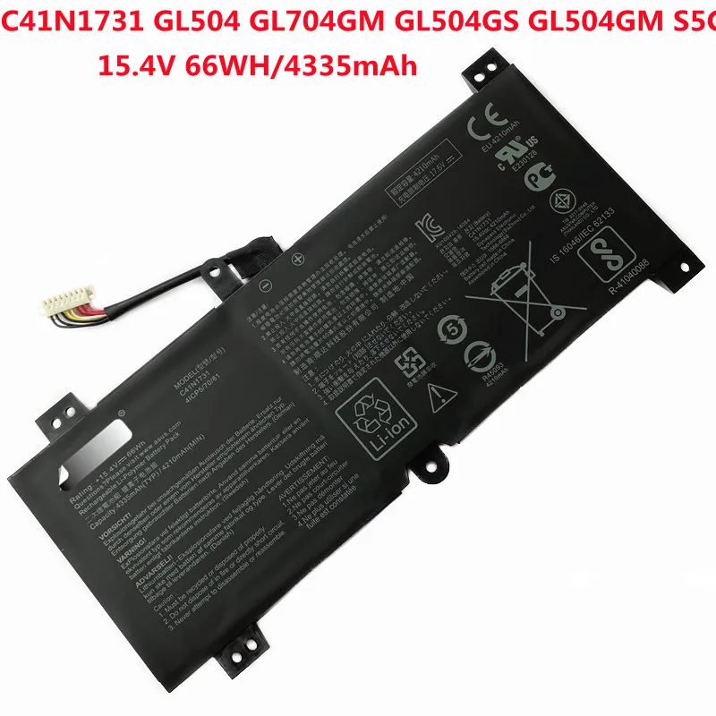 

15,4 в 66 Втч подлинный C41N1731 C41N1731-2 Аккумулятор для ноутбука ASUS ROG Strix G17 G712 G731 SCAR 17 G732 Gl704 G515GW G515 GL504GM