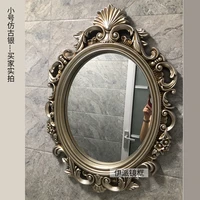 gold vintage vanity round table wall mirror bathroom large livingroom decoration home mirror makeup espejos cosmetic mirror