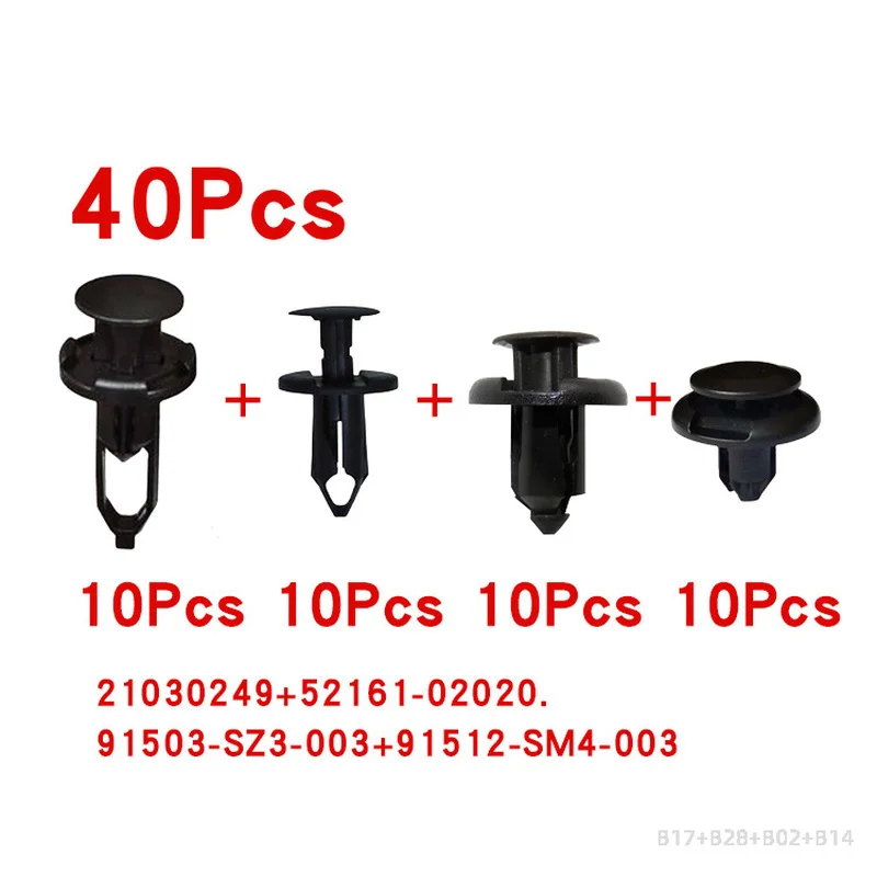 

40pcs Auto Fastener Clip Car Body Push Retainer Pin Rivet Bumper Door Trim Panel Retainer for Honda Toyota Mazda Suzuki GM