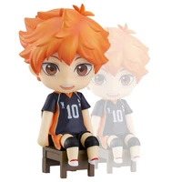 in stock original anime orange rouge haikyuu shoyo hinata nendoroid q version 10cm action figurine model toys for boys gift