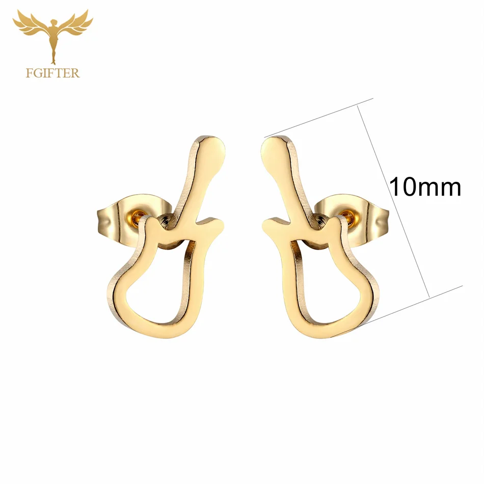 Серьги гитары золотого цвета в стиле хип-хоп для женщин модные ювелирные изделия