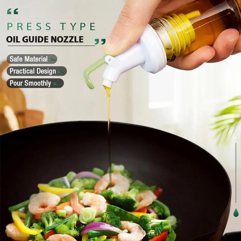 

Oil Guide Nozzle Oil Drainer Seasoning Bottle Mouth Liquor Dispenser Nozzle Flip Top Oil Wine Vinegar Bottle Cap Stopper Pourer