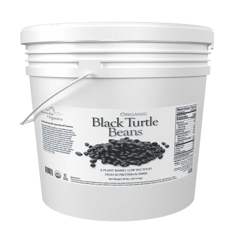 

Organic Black Turtle Beans 40 lb. Emergency Food Storage Bucket